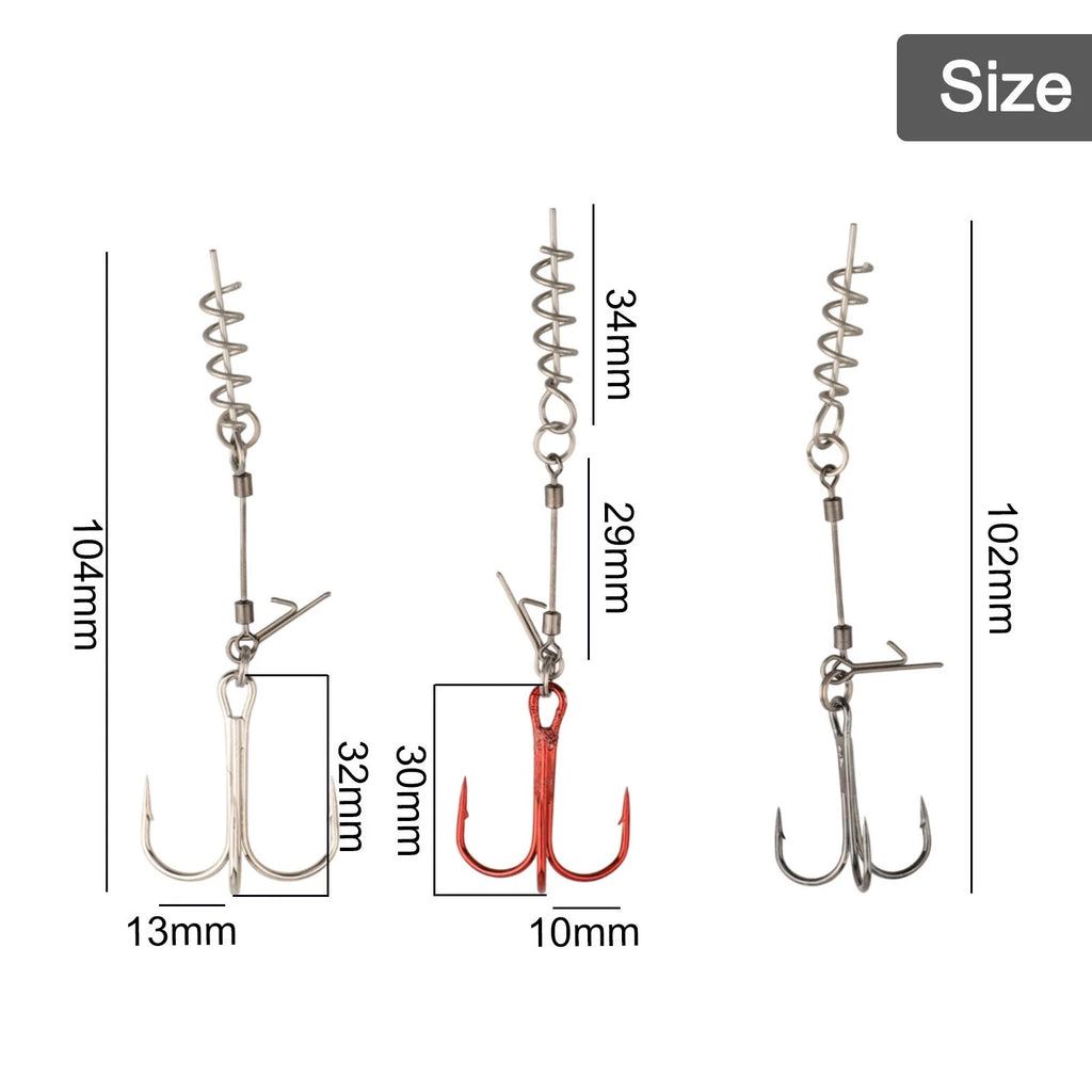 Treble Hooks for Fishing Terminal Tackle (High-Carbon Steel)