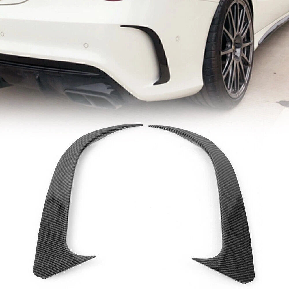 2X Carbon Fiber Rear Bumper Canard/Air Vent Cover Trim for Benz CLA (2013–2019)