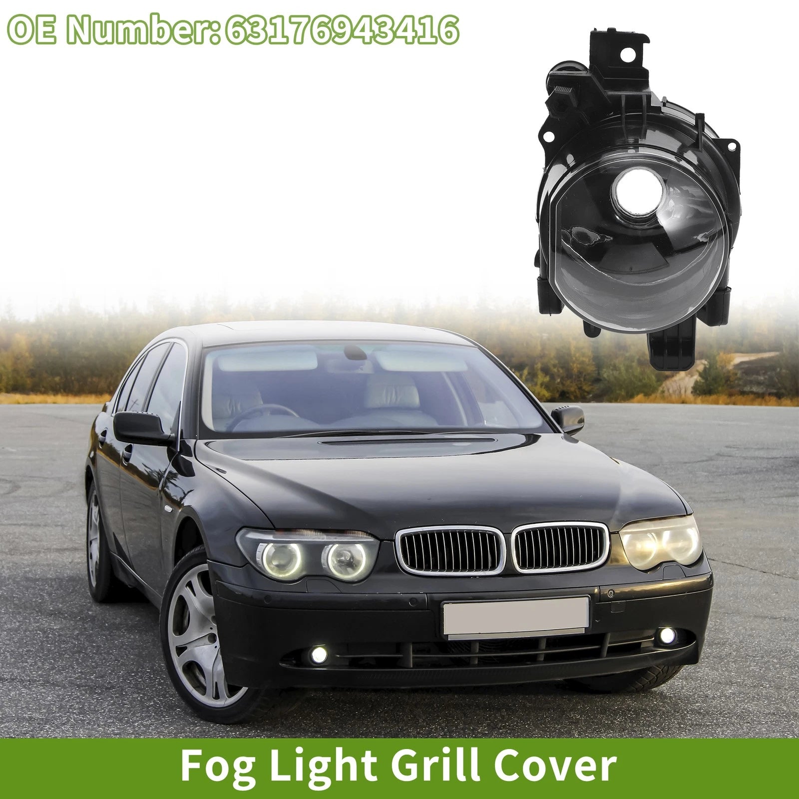 1 Pc Left Fog Light Grill for BMW 7 Series (2002–2008) No. 63176943415