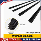 Set of 4 Rubber Frameless Windshield Wiper Blades for Car Bus (Universal)