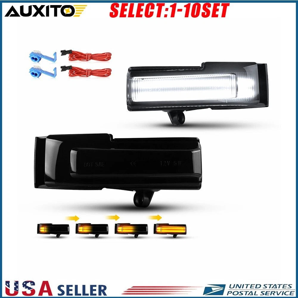 Smoked LED Sequential Dynamic Mirror Turn Signal Light for Ford F150 (2015–2020)