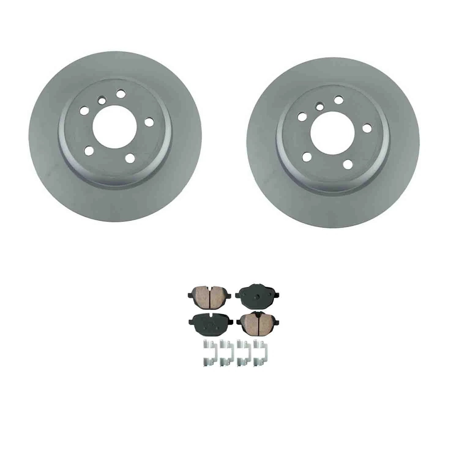 Zimmerman Rear Rotors & Akebono Brake Pads Kit for BMW F10 528i 535d (2011–2017)