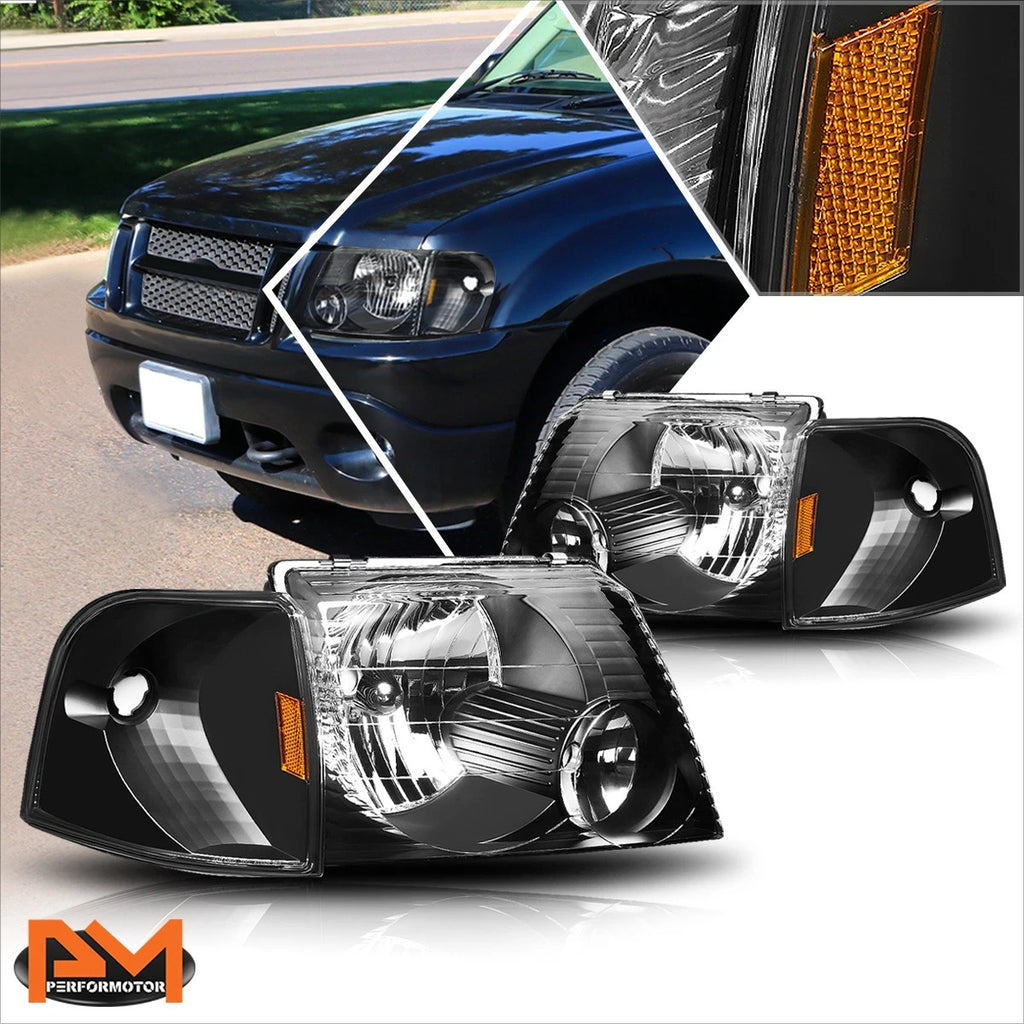 Headlight and Amber Corner Signal Lamps Pair for Ford Explorer (2002–2005)