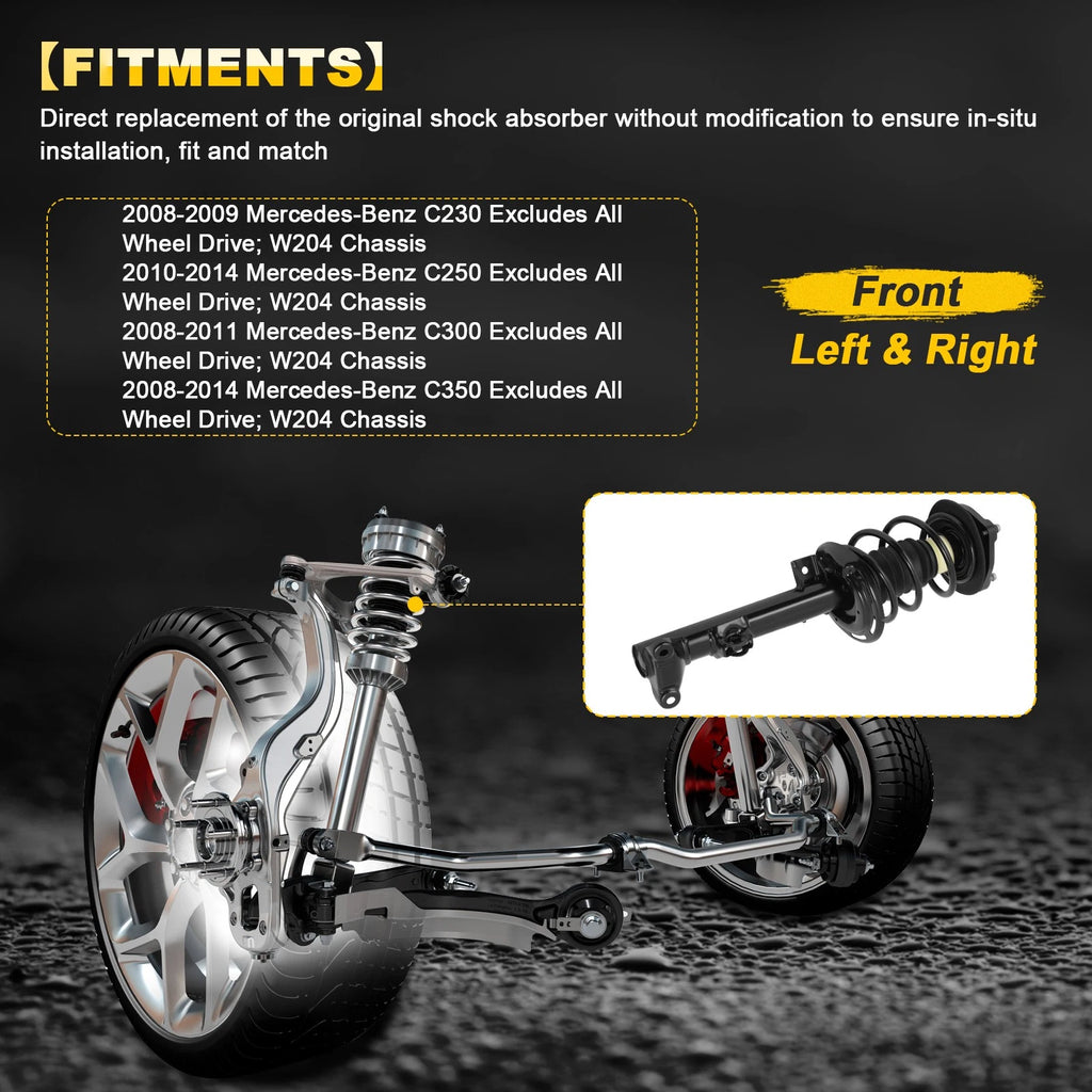 2X Complete Struts for Mercedes-Benz C230 RWD