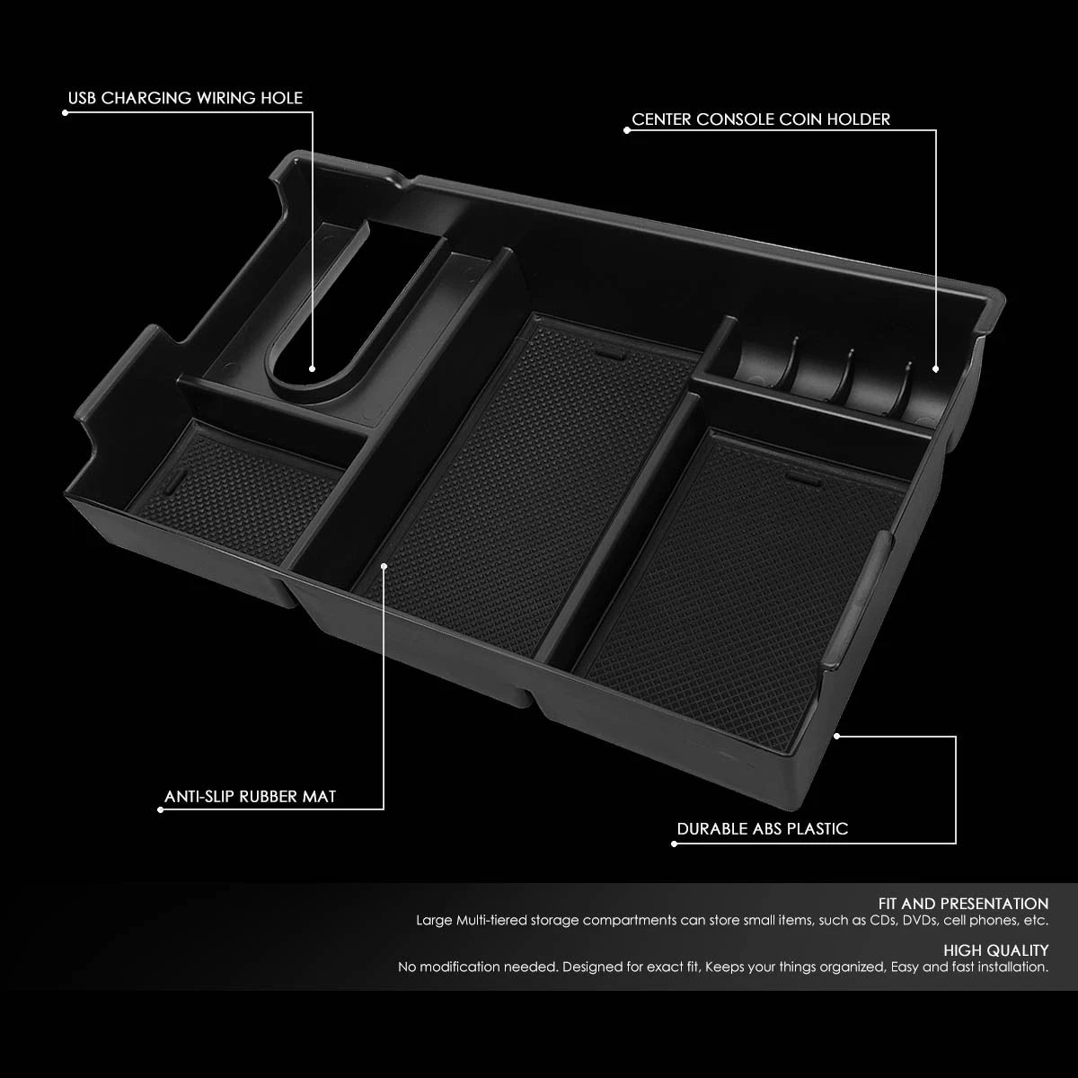 Center Console Storage Box Insert Tray for Toyota Tundra (2007–2019)