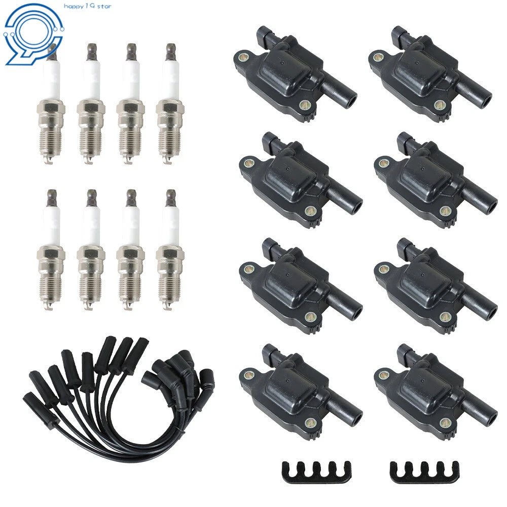 Set of 8 Ignition Coils, Spark Plugs, Wires for Chevy (2005–2017)