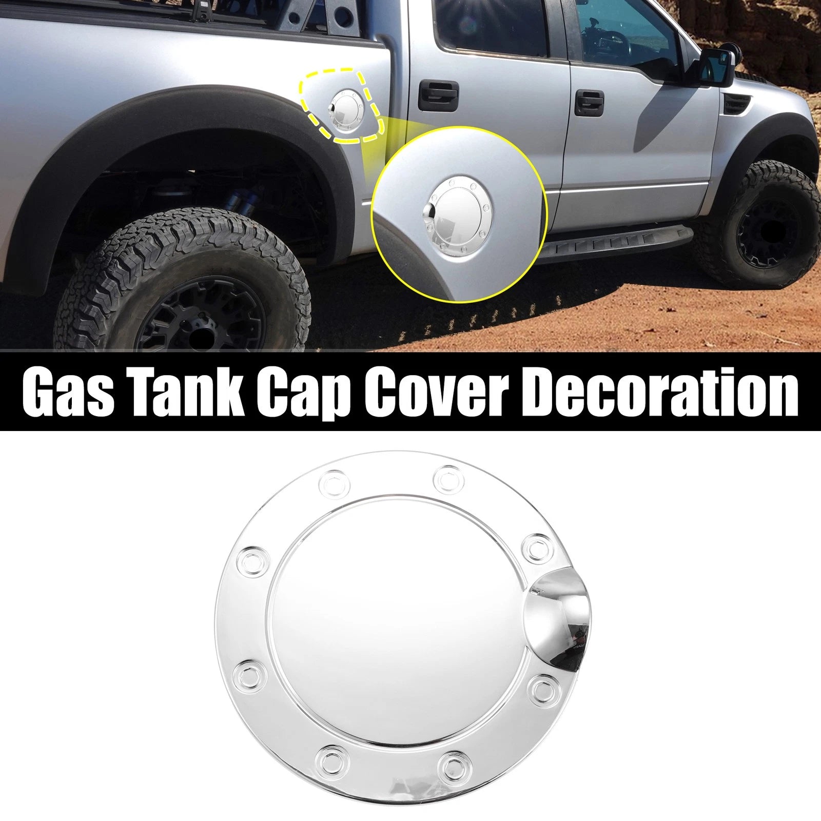 Fuel Tank Cover Door for Ford F-150 (2015–2020) Silver Tone