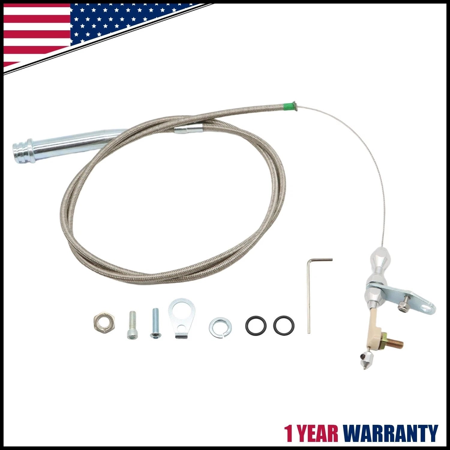 Kick Down Cable for GM TH350 (Braided Stainless Sleeve)