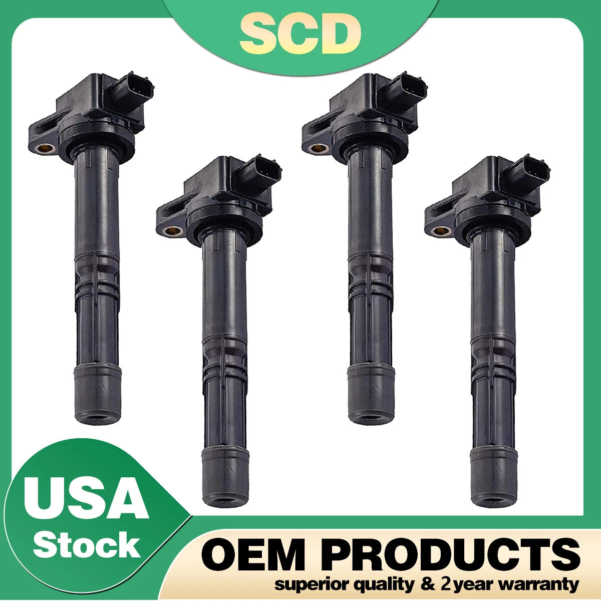 Set of 4 Ignition Coils for Honda Accord Civic CR-V Acura ILX (30520-R40-007)