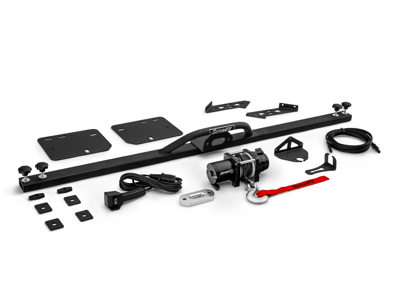 SuperATV Bed Winch for Polaris Ranger XP 1000 (2017–2023) W/2 Cube Lights