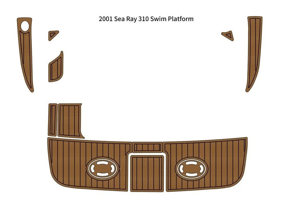 EVA Foam Faux Teak Deck Floor Mat for Sea Ray 310 (2001)