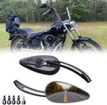 Motorcycle Skull Teardrop Mirrors for Harley Touring Softail Dyna Sportster