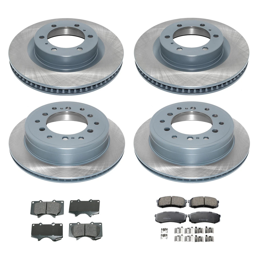 DuraGo Front Rear Rotor Set with Akebono ProACT Ceramic Pads for GX460 (2010–2023)