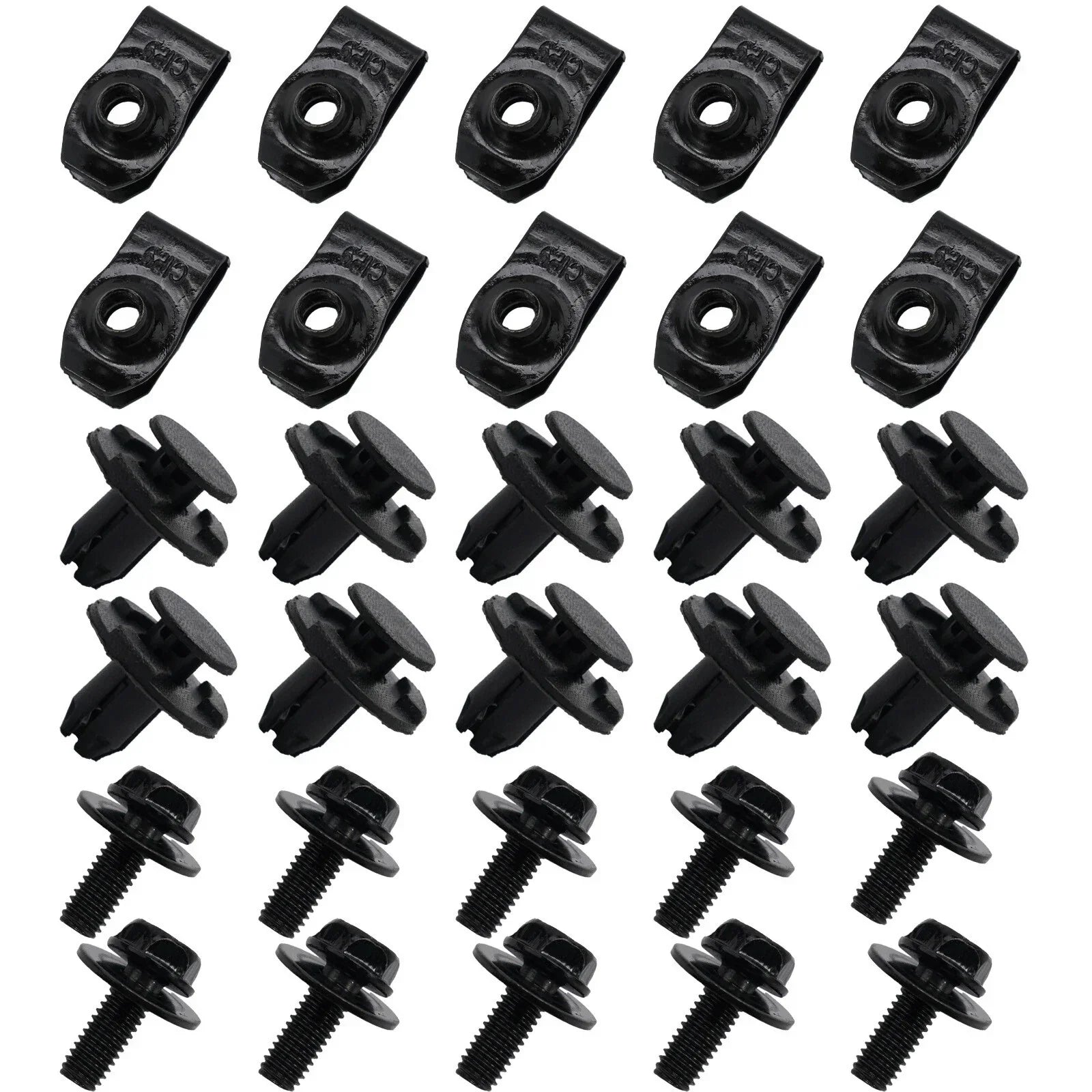 Undertray-Cover Clips / Metal Bolt Fixed Nut Clamp Kit for Nissan Qashqai