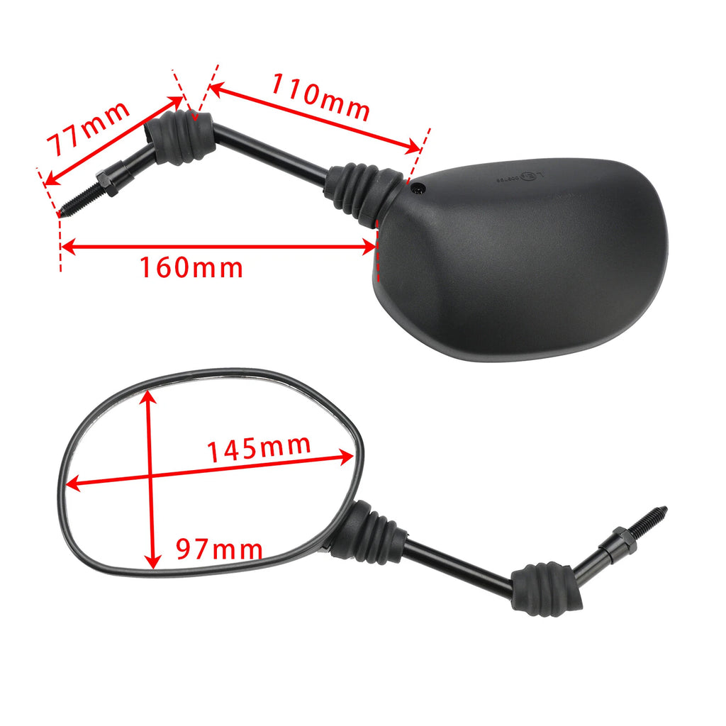 Mirror Set for Piaggio TPH NRG MC3 Typhoon NTT SKR Zip 50cc (8mm)