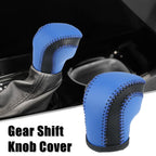 Gear Shift Knob Cover for Toyota C-HR (2018–2019) - Blue Faux Leather, Blue Stitches