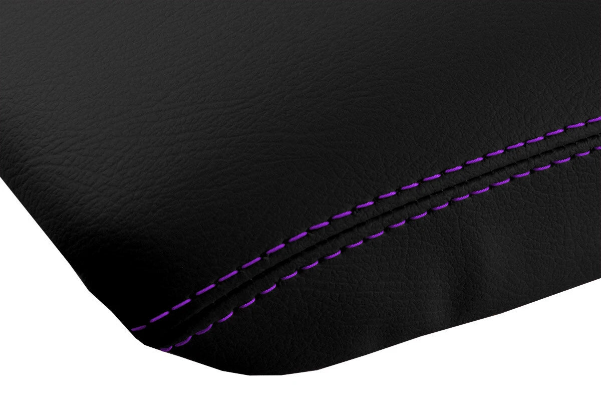 Leather Console Lid Armrest Cover for Honda Pilot (2003–2008) Purple Stitch