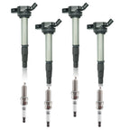 4X Ignition Coils + Spark Plugs for Toyota Prius (2010–2015) / Prius V (2012–2017)
