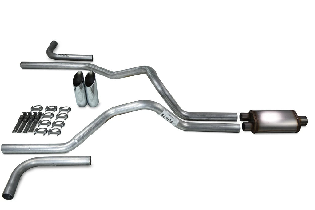 2.5" Dual Exhaust Kit for Ford F-150 (2004–2014) - Stainless Muffler Slash Tips