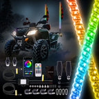 4ft LED Whip Light Bar for UTV ATV (RGB, Remote Control, Spiral)