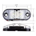 2X 2.5" Clearance White Oval LED Lamps for Trailer Pickup