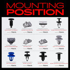 Set of 270 Rocker Panel Moulding Clip Fasteners for Chevy