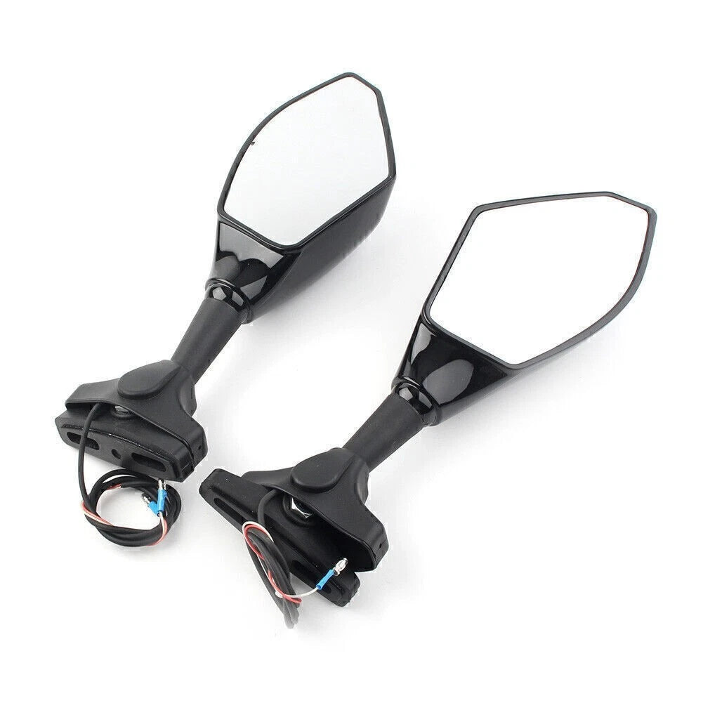 Rearview Mirror with LED Turn Signal for Honda Kawasaki Yamaha Suzuki Motorcycle