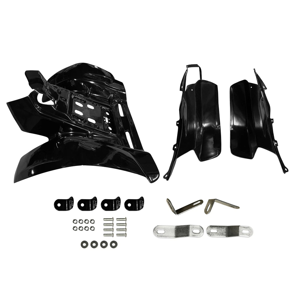 Set of 2 Black Front & Rear Fenders for Honda TRX250R (1986–1989)