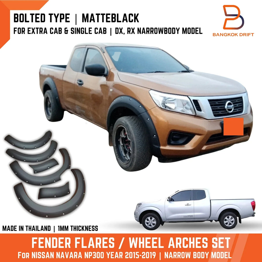 Black Fender Flare Arch for Nissan Navara D23 DX RX (2015-2019)