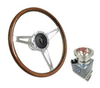 15 Inch Polished Walnut Steering Wheel with Horn for 1968–1978 Ford Mustang