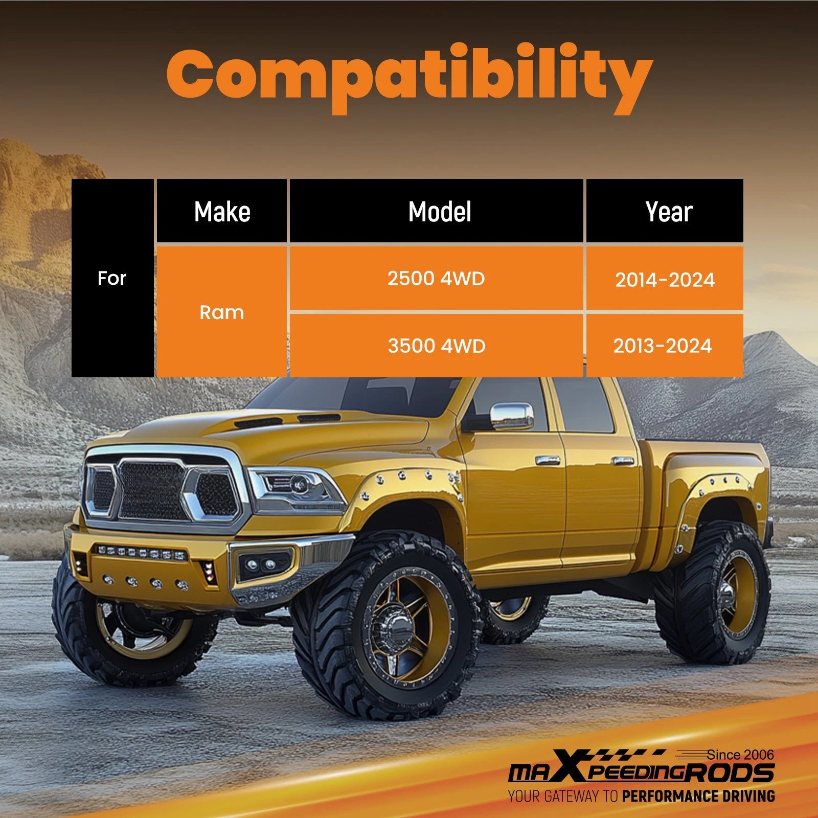 Steering Damper for Ram 2500 3500 4WD (2014–2026)