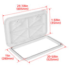 24" x 14" White Marine Boat Deck Access Hatch & Lid