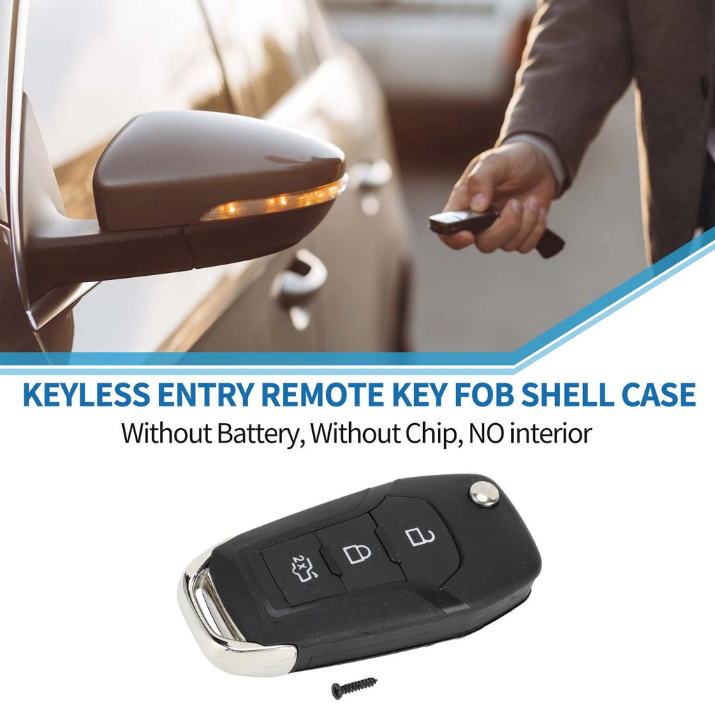 3 Buttons Keyless Entry Remote Key Shell Case for Ford Ka Fiesta Focus Transit (2000–2023)
