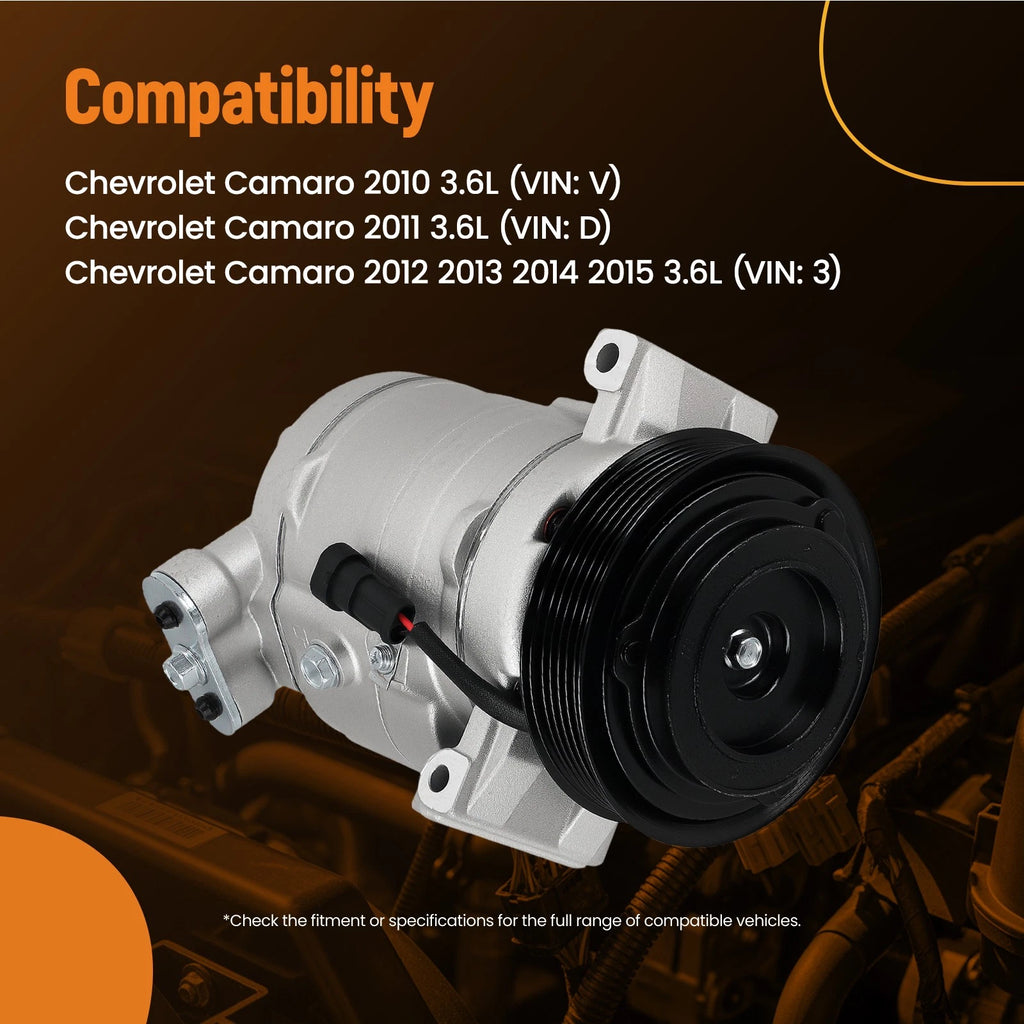 A/C Compressor and Clutch for Chevrolet Camaro 3.6L V6 (2010–2015) CO22219C