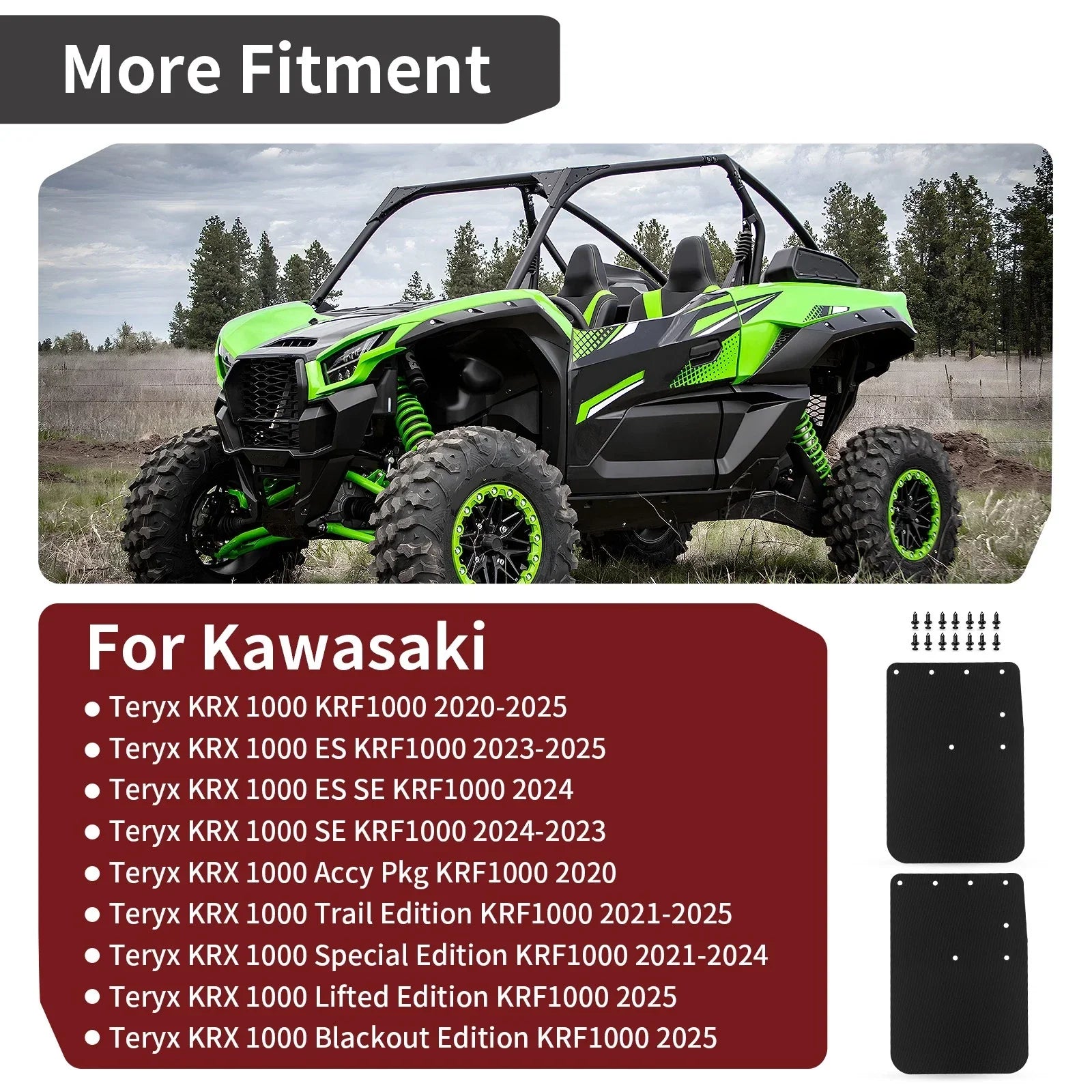 Front Mud Flap Set for Kawasaki Teryx KRX 1000 Special Edition (2020–2024)