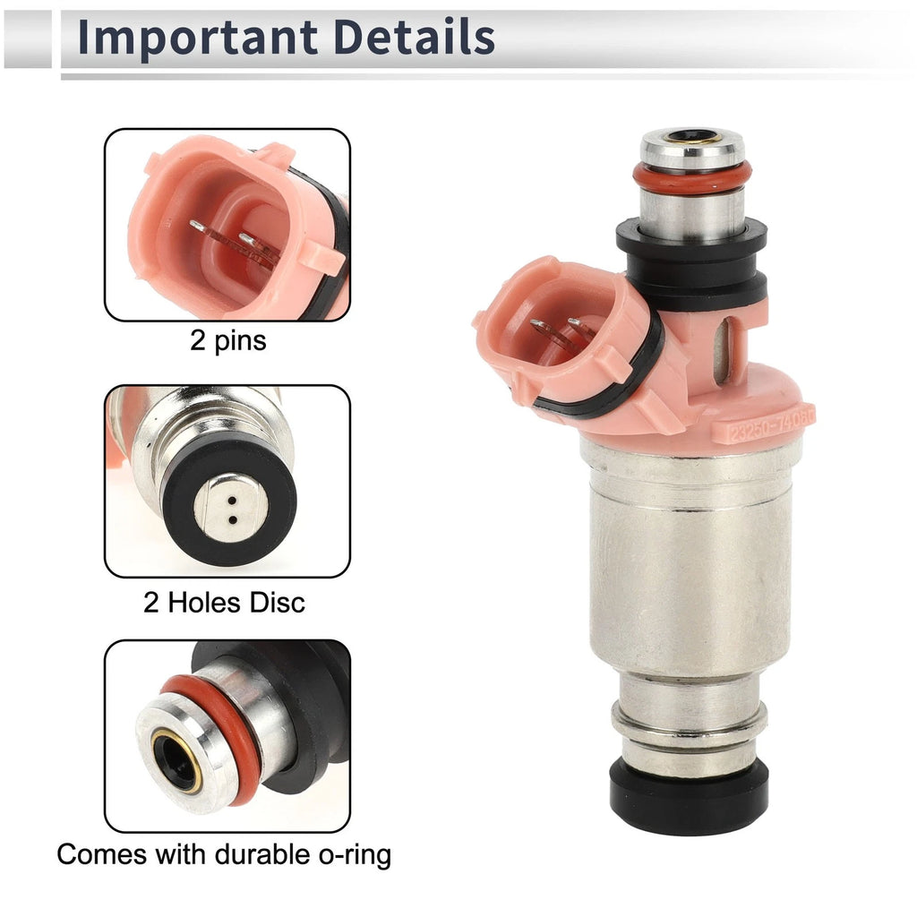 Fuel Injector No. 23209-74080 for Lexus LX450 (1996–1997) 1Pc Pink Silver Tone
