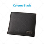 Set of 2 Cowhide Leather Wallets with Coin Purse & Card Slots