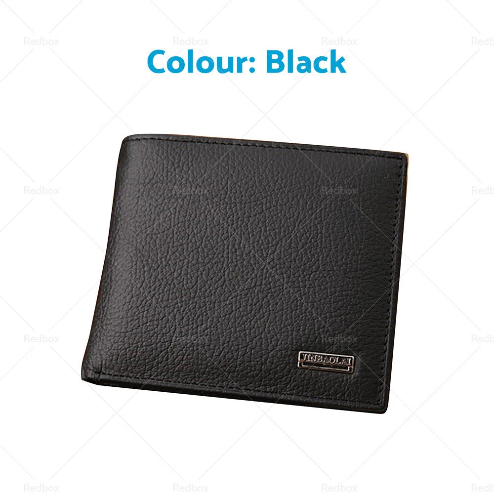 Set of 2 Cowhide Leather Wallets with Coin Purse & Card Slots
