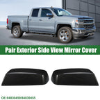 Pair Rearview Mirror Caps for Chevrolet Silverado 1500 (2014–2019) Black