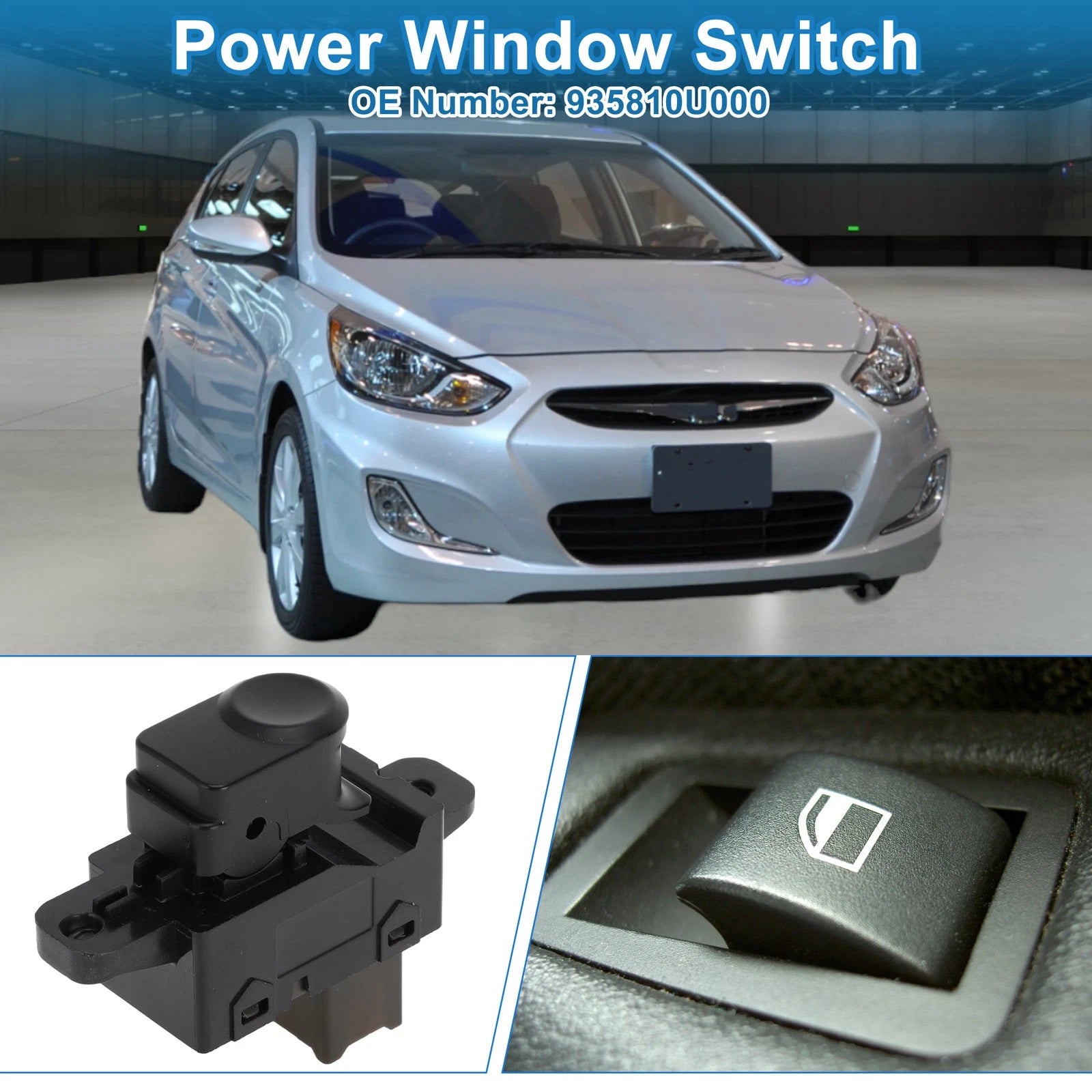 Passenger Side Power Window Switch for Hyundai Accent (2010–2014) 935810U000