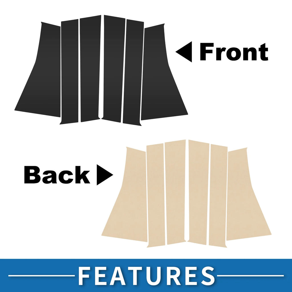 6X Door Pillar Window Trim for Mitsubishi Pajero (2016–2023) Black