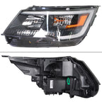 Headlight for Ford Explorer (2016–2019) Black Halogen with LED DRL Left