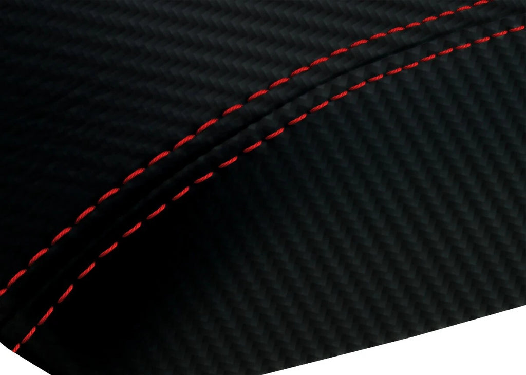 Console Armrest Cover for Lexus IS350 (2014–2016) PVC Carbon Fiber Red Stitch