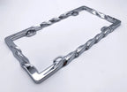 Chrome Twisted Spiral Heavy Duty License Plate Frame for Car Truck (Universal)