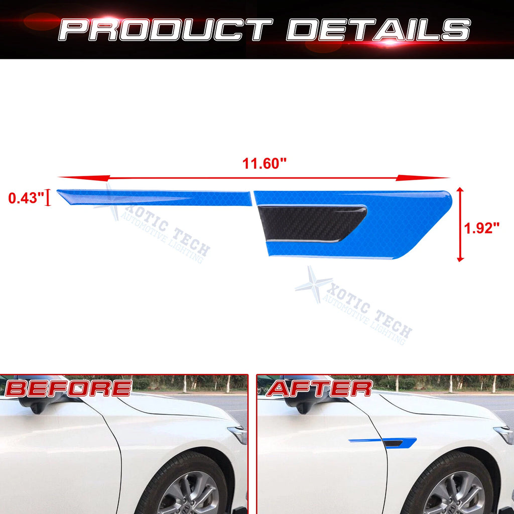 Blue Reflective Carbon Fiber Door Guard for Car Side (2011-2017)