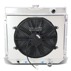 3-Row Aluminum Racing Radiator + Cooling Fan Shroud for Mustang/Falcon (1967–1970)
