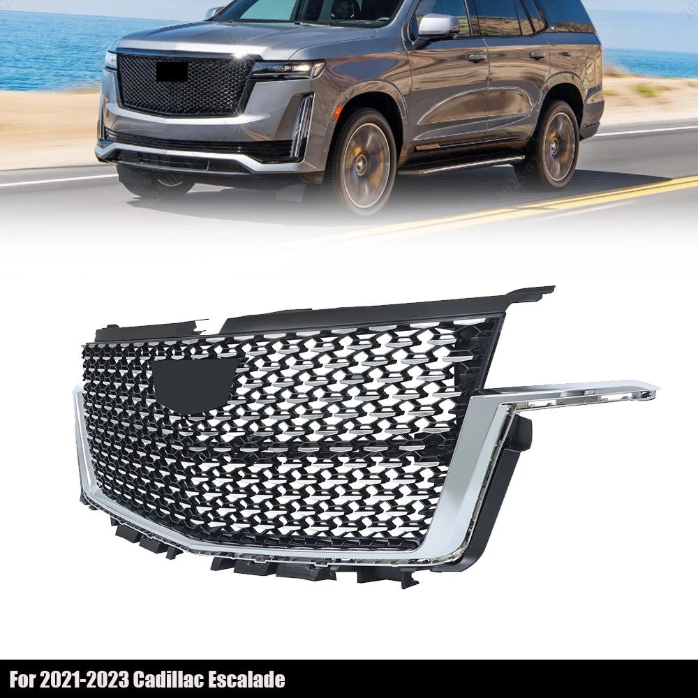 Front Bumper Grille for Cadillac Escalade (2021–2023) Chrome Plastic
