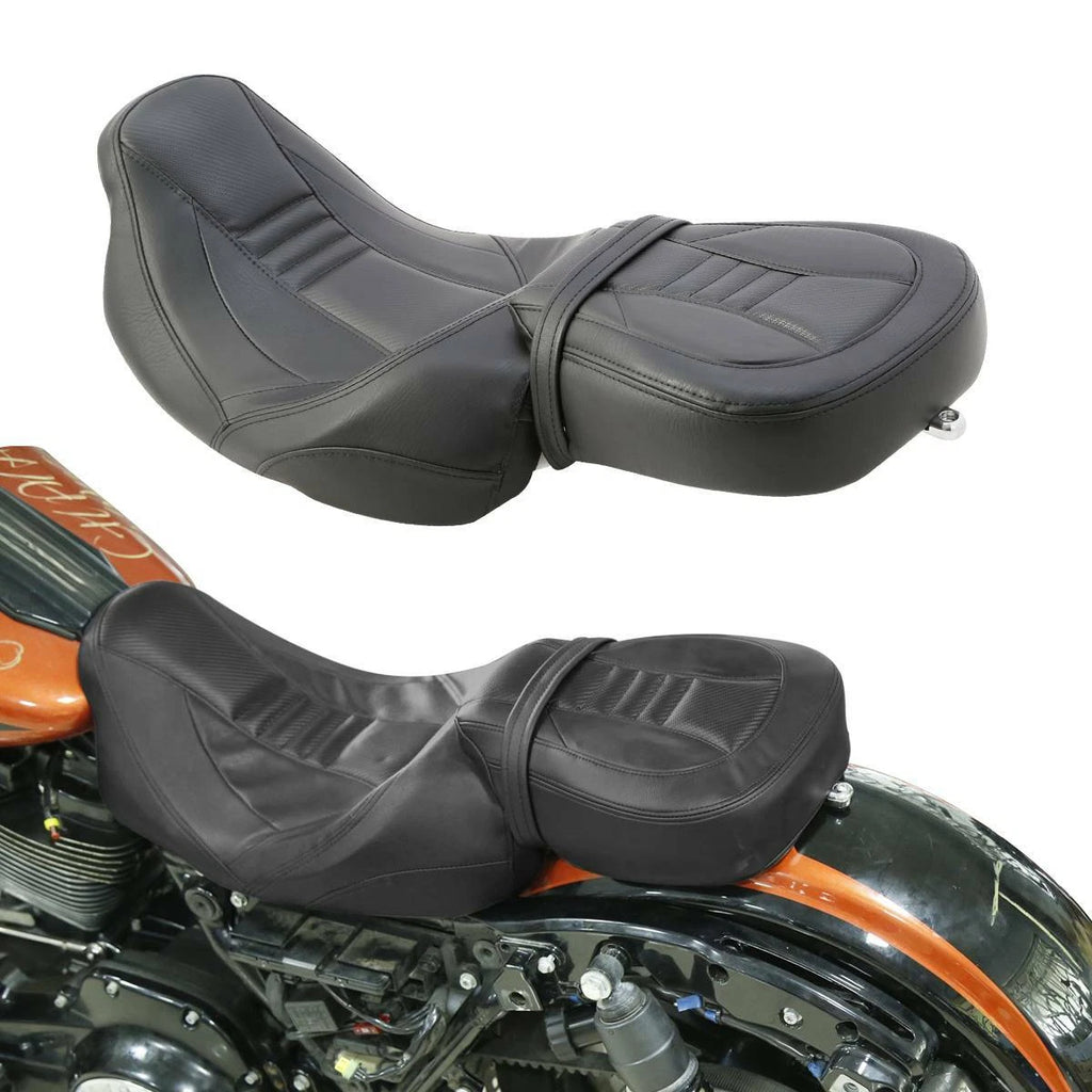 Black Driver Passenger Seat for Harley Electra Street Road King Glide (2009–2023)