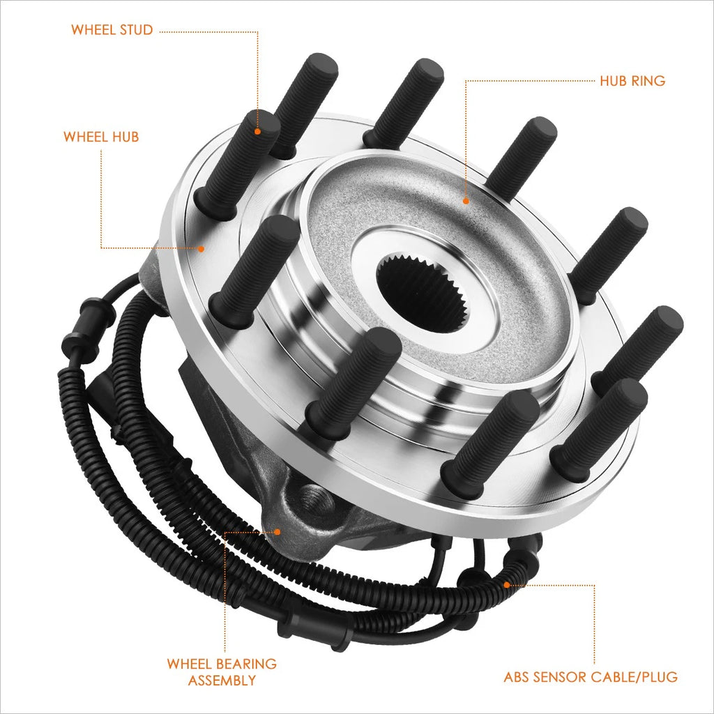 Front Wheel Hub Bearing Assembly Kit w/ ABS Sensor for Dodge Ram 4500 5500 (2008–2018)