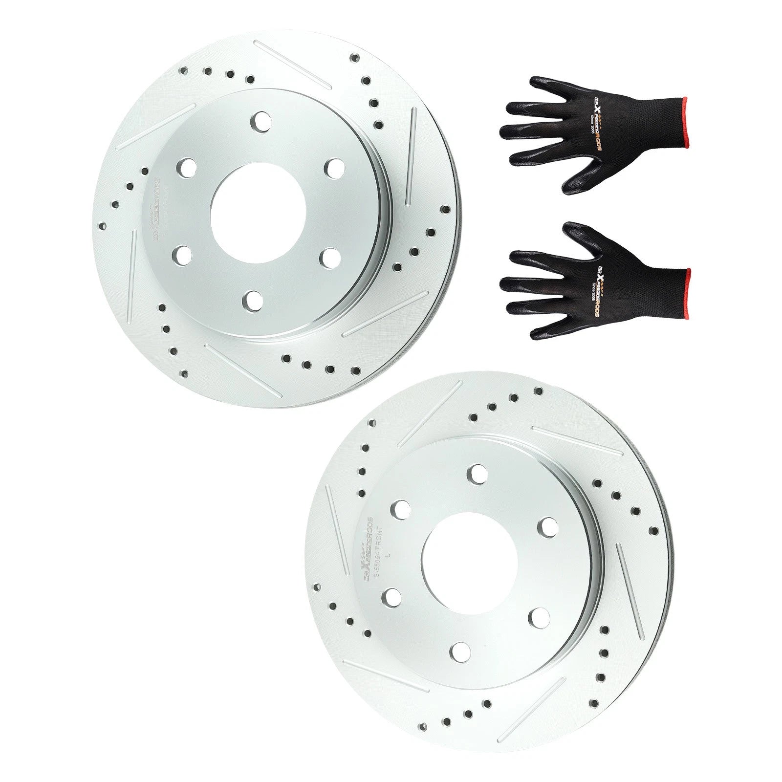 Front Drilled and Slotted Disc Brake Rotors for GMC Savana 2500 (2003–2006) S-55054